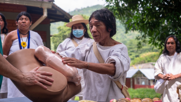 mamos-y-docentes-intercambian-conocimientos-sobre-como-atender-partos,-hemorragias-y-mordeduras-de-serpiente-en-la-sierra-nevada.