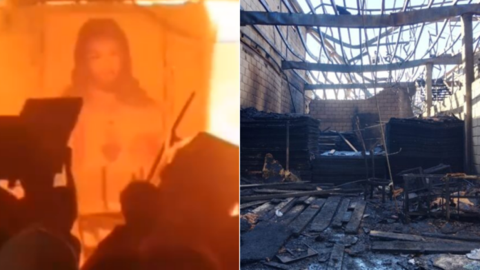 imagen-intacta-del-sagrado-corazon-sorprende-tras-incendio-en-santa-marta:-el-cuadro-quedo-intacto-entre-las-cenizas