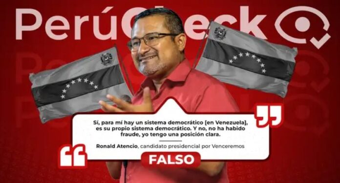 perucheck:-no-hubo-fraude-electoral-en-venezuela,-dijo-el-candidato-ronald-atencio,-pero-es-falso
