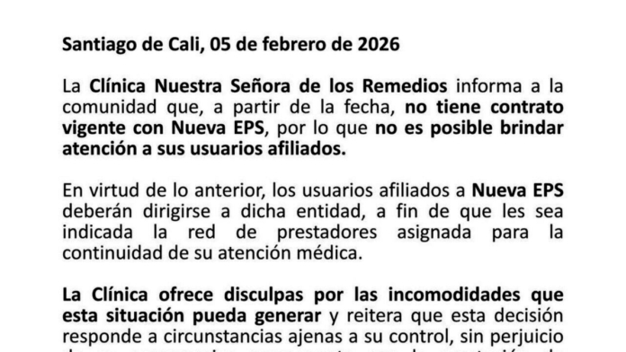 ‘la-clinica-de-los-remedios-en-cali-no-tiene-contrato-con-nueva-eps,-por-lo-que-no-es-posible-atender-a-sus-afiliados’:-¿que-pasara-con-los-usuarios?