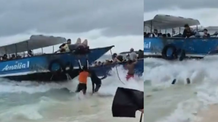 turista-cayo-de-una-lancha-en-johnny-cay,-en-san-andres,-y-sufrio-graves-lesiones-en-la-columna:-video-muestra-fuerte-golpe
