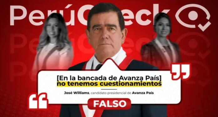 perucheck:-¿los-integrantes-de-avanza-pais-“no-tienen-cuestionamientos”?-es-falsa-la-declaracion-del-candidato-jose-williams