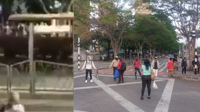 al-menos-500-indigenas-bloquean-paso-en-la-alpujarra,-en-medellin:-protestas-cerca-del-centro-administrativo-afecta-la-movilidad
