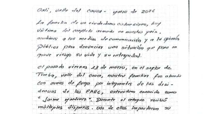 el-duro-relato-en-una-carta-de-la-familia-de-habitante-de-zona-de-timba,-jamundi,-a-quien-disidentes-le-dispararon:-podria-quedar-en-silla-de-ruedas.