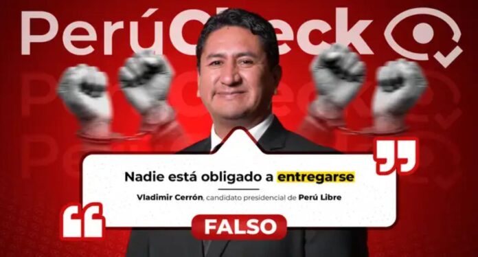 perucheck:-¿vladimir-cerron-no-esta-obligado-a-entregarse-a-la-justicia?-es-falsa-la-afirmacion-del-candidato