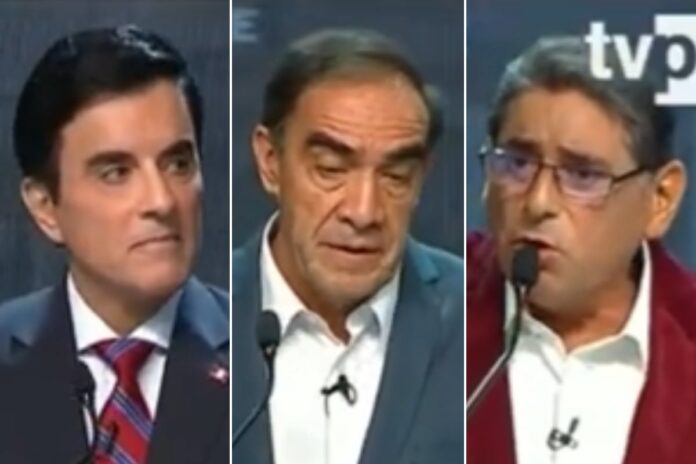 yonhy-lescano,-carlos-alvarez-y-carlos-espa-se-lanzan-pullas-durante-el-debate-presidencial-del-jne