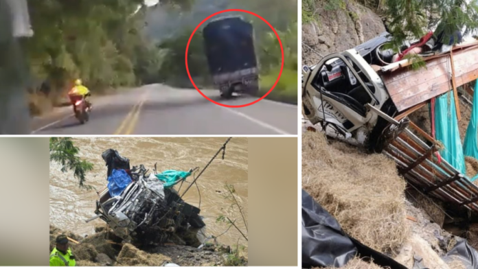 este-es-el-video-del-momento-exacto-en-el-que-un-camion-pierde-el-control-y-salta-al-rio-cauca.
