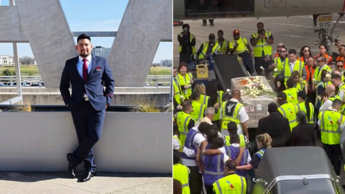conmovedora-despedida-a-eric-gutierrez,-auxiliar-de-vuelo-que-desaparecio-en-medellin-y-fue-hallado-sin-vida:-su-cuerpo-fue-llevado-a-estados-unidos