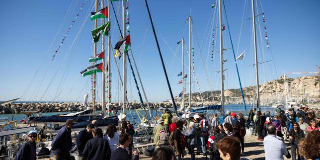 gaza:-une-vingtaine-de-bateaux-francais-ont-quitte-le-port-de-marseille,-avec-l’objectif-de-«-briser-»-le-blocus-israelien-de-l’enclave
