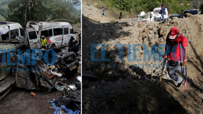 fotos-y-videos-muestran-como-amanecio-la-via-panamericana-tras-tumba-atentado-con-explosivos-en-cajibio,-cauca,-que-deja-19-muertos:-gigantesco-crater