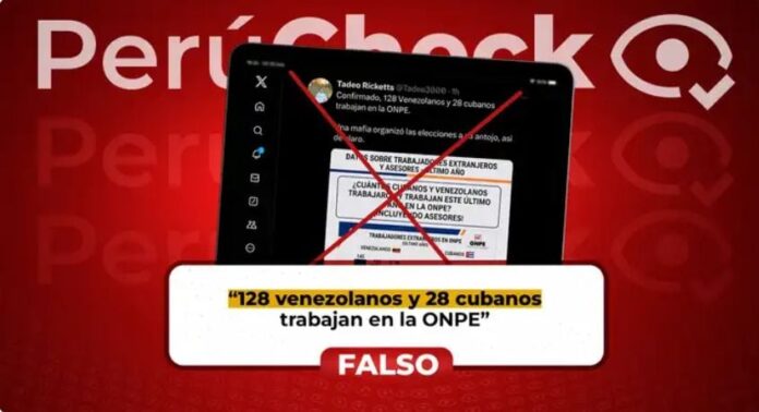 perucheck:-es-falsa-la-afirmacion-de-que-la-onpe-tiene-a-venezolanos-como-trabajadores