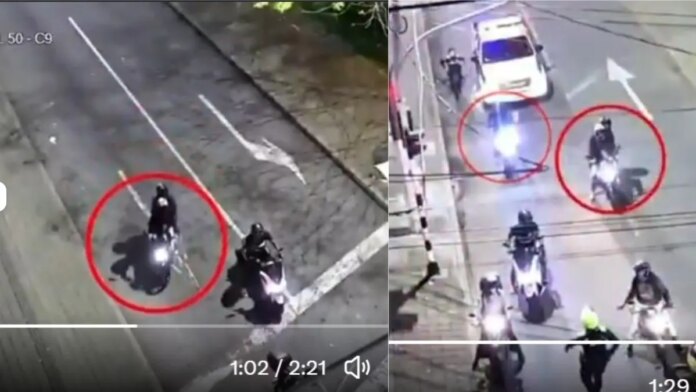 de-pelicula,-video-de-como-motociclistas-armados-iban-a-robar-a-otro-en-las-calles-de-medellin-y-la-policia-lo-evito:-el-alcalde-presento-la-grabacion
