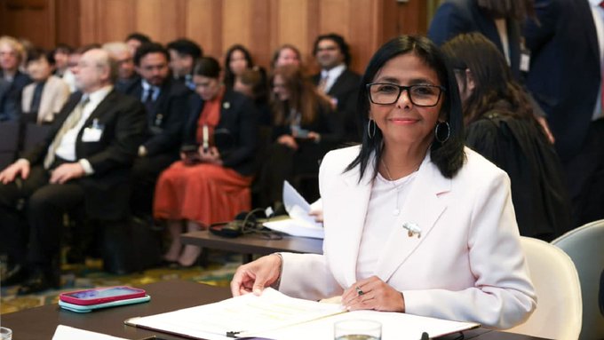 delcy-rodriguez-califica-de-“absurdo-antijuridico”-caso-entre-venezuela-y-guyana-en-la-cij