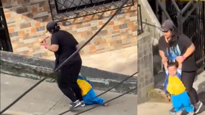 video:-indignacion-en-medellin-por-caso-de-mujer-que-arrastro-y-maltrato-a-un-nino-en-el-barrio-santa-cruz