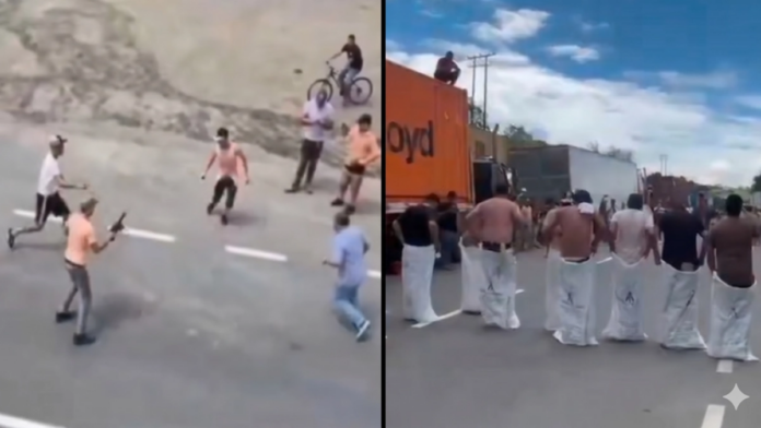 video-|-entre-partidos-de-futbol-y-actividades-recreativas,-transportadores-resisten-la-espera-por-el-bloqueo-minero-en-la-via-a-buenaventura.
