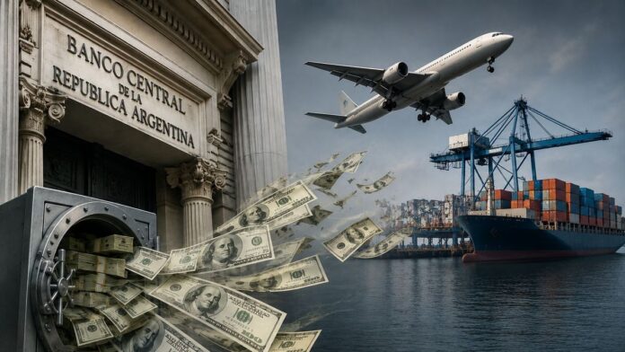reservas:-el-deficit-de-servicios-cayo-42%-anual-en-abril-ante-menor-salida-de-dolares-por-turismo