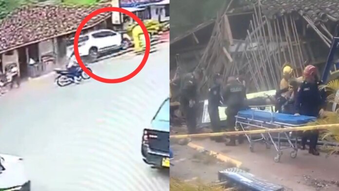 video-|-este-fue-el-momento-fatal-cuando-una-camioneta-choco-contra-una-tienda-en-barragan,-quindio:-una-persona-murio-y-dos-resultaron-heridas