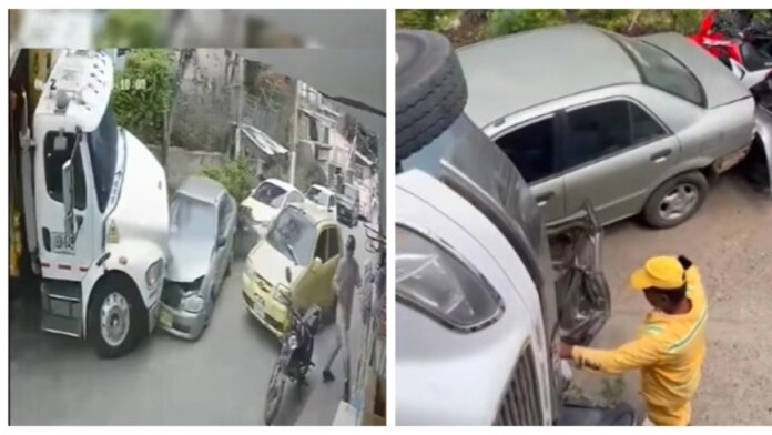 video-|-impactante-accidente-de-transito:-un-camion-recolector-de-basura-perdio-el-control-y-por-poco-aplasta-a-varias-personas