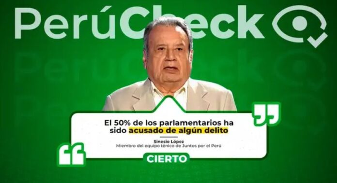 perucheck:-es-cierto-que-el-50%-de-los-congresistas-ha-sido-acusado-o-investigado-por-algun-delito,-como-afirmo-sinesio-lopez
