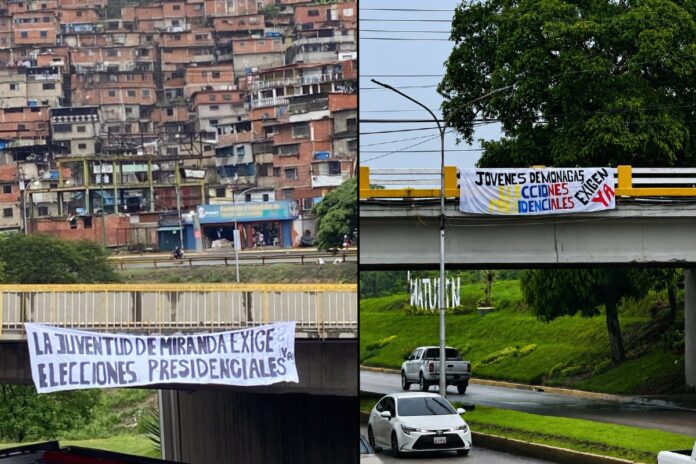jovenes-piden-elecciones-presidenciales:-desplegaron-pancartas-en-mas-de-15-estados-del-pais