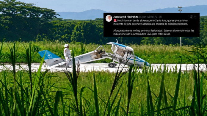 tension-por-emergencia-aerea-en-cartago:-avioneta-de-instruccion-se-accidento-en-el-aeropuerto-santa-ana
