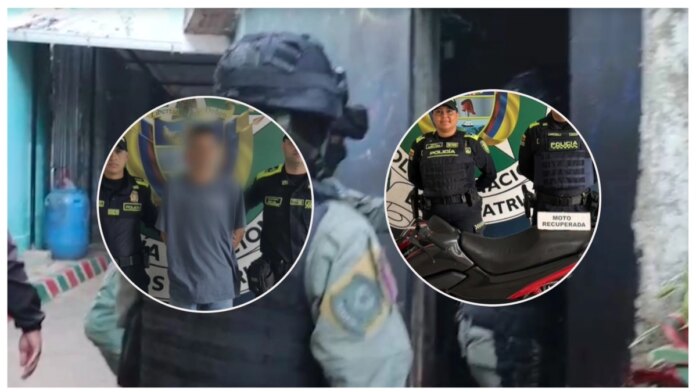 la-policia-frustra-un-hurto,-captura-a-un-hombre-con-circular-de-interpol-y-recupera-una-motocicleta-en-la-comuna-3-de-cali.
