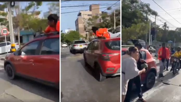 video-de-discusion-entre-domiciliario-y-conductora-en-barranquilla-desata-investigacion-tras-incidente-que-termino-con-repartidor-sobre-un-vehiculo