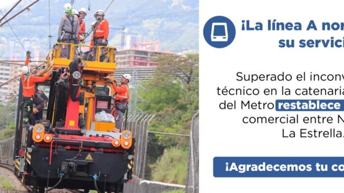 el-metro-de-medellin-supero-la-compleja-falla-electrica-y-normalizo-su-operacion-para-la-hora-pico:-gerente-entrego-detalles-de-los-trabajos