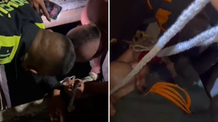 video-|-una-mujer-con-discapacidad-visual-cayo-a-una-alcantarilla-sin-tapa-en-el-sector-del-estadio-pascual-guerrero-de-cali:-fue-rescatada