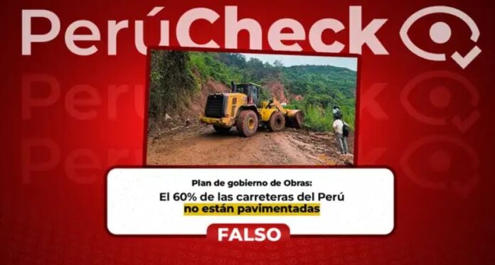 perucheck:-¿el-peru-tiene-el-60%-de-carreteras-sin-pavimentar,-como-afirma-el-plan-de-gobierno-de-obras?